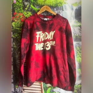 friday the 13th VANS men  horror collection sweatshirt size LARGE red black